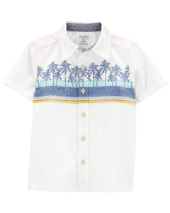 OshKosh Toddler Boy Beach Palm Trees Shirt