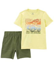 Carregar imagem no visualizador da galeria, Carter&#39;s 2pc Toddler Boy Yellow Monster Truck Tee and Shorts Set
