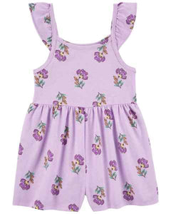 Carter's Toddler Girl Purple Floral Ruffle Floral Romper