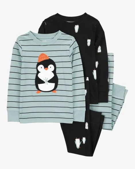 Carter's 4pc Baby Boy Penguin Snug Fit Cotton Pajama Set