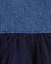 Cargar imagen en el visor de la galería, OshKosh Toddler Girl Navy Chambray Tulle Dress
