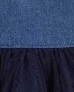 OshKosh Toddler Girl Navy Chambray Tulle Dress