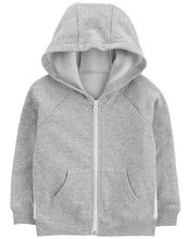 Cargar imagen en el visor de la galería, Carter&#39;s Toddler Boy Grey Zip-Up Fleece Hoodie
