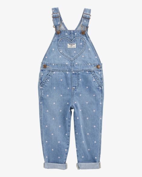 OshKosh Toddler Girl Heart Denim Overalls