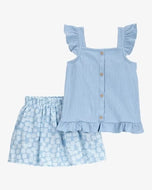 Carter's 2pc Toddler Girl Blue Top and Skort Set