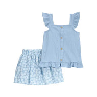 Carter's 2pc Toddler Girl Blue Top and Skort Set