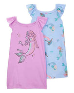 Carter's 2pc Toddler Girl Mermaid Gowns Sleepwear Set