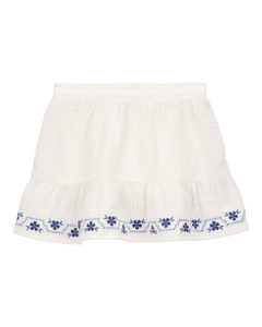 Carter's Toddler Girl White Embroidered Skort