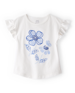 Carter's Toddler Girl White/ Blue Floral Tee