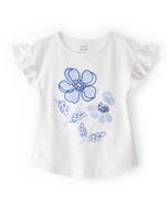 Carter's Toddler Girl White/ Blue Floral Tee