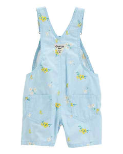 OshKosh Toddler Girl Blue Floral Shortalls