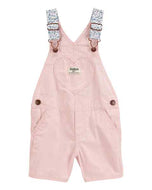 OshKosh Toddler Girl Pink Floral  Straps Shortalls
