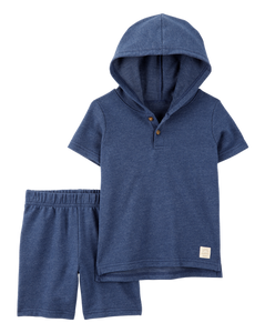 Carter's 2pc Toddler Boy Navy Hoodie & Shorts Set