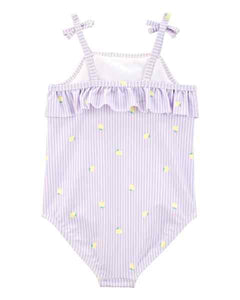 Carter's 1pc Toddler Girl Purple Stripe Swimsuit