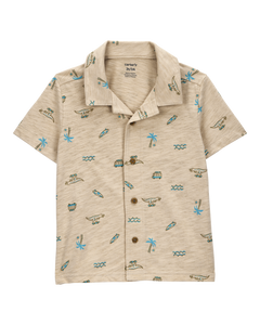 Carter's Toddler Boy Khaki Beach Print Polo