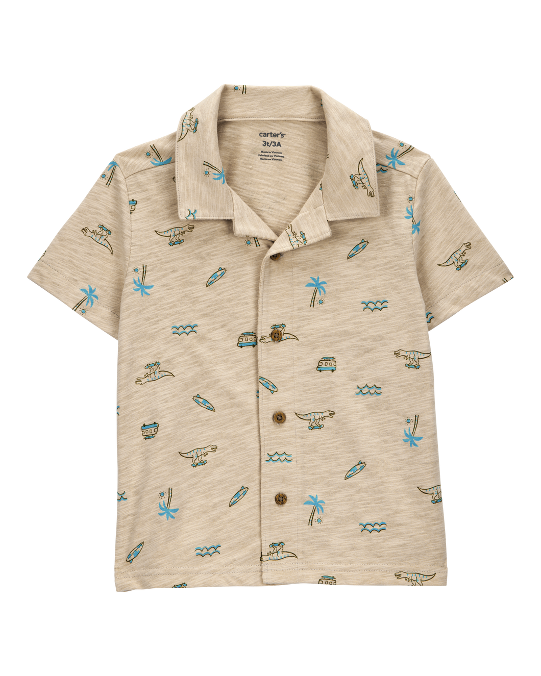 Carter's Toddler Boy Khaki Beach Print Polo