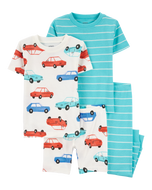Carter's 4pc Toddler Boy Car Print Pajama Set