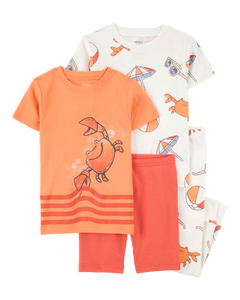 Carter's 4pc Toddler Boy Beach Crab Print Pajama Set