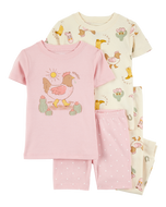 Carter's 4pc Toddler Girl Howdy Chicken Snug Fit Cotton Pajama Set