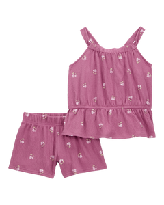 Carter's 2pc Toddler Girl Floral Top and Shorts Set