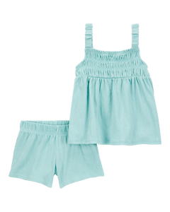 Carter's 2pc Toddler Girl Teal Top and Shorts Set