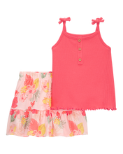 Cargar imagen en el visor de la galería, Carter&#39;s 2pc Toddler Girl Top and Floral Skort Set
