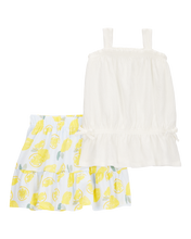 Cargar imagen en el visor de la galería, Carter&#39;s 2pc Toddler Girl White Top and Lemon Skort Set
