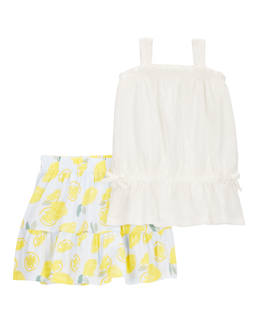 Carter's 2pc Toddler Girl White Top and Lemon Skort Set