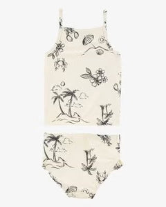Carter's 2pc Toddler Girl Palm Trees Print Swim Top & Bottom Set