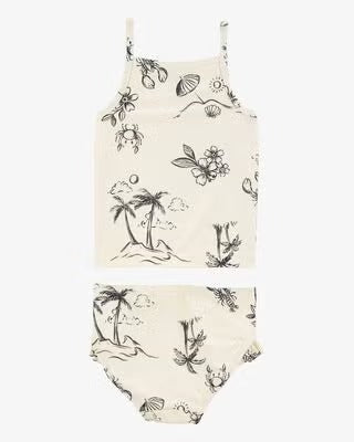 Carter's 2pc Toddler Girl Palm Trees Print Swim Top & Bottom Set