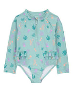 Carter's 1pc Toddler Girl Aquatic Rashguard Swimsuit