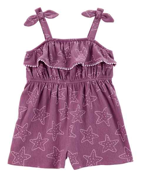 Carter's Toddler Girl Purple Starfish Print Romper