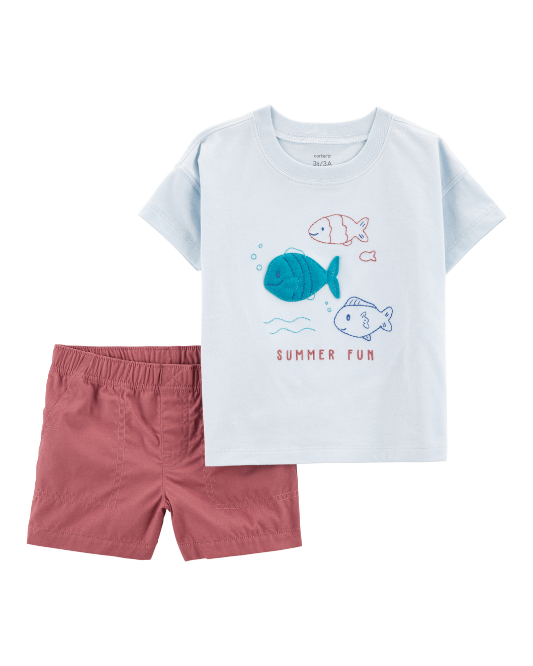 Carter's 2pc Toddler Boy Blue Fish Tee & Shorts Set