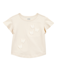 Carter's Toddler Girl Beige Butterflies