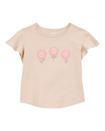 Carter's Toddler Girl Pink Flowers Beige Tee
