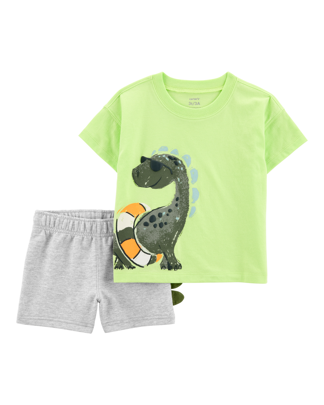 Carter's 2pc Toddler Boy Dino Tee & Grey Shorts Set