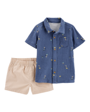 Cargar imagen en el visor de la galería, Carter&#39;s 2pc Toddler Boy Navy Beach Polo &amp; Shorts Set
