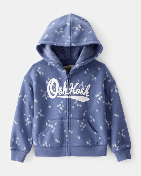 Oshkosh Toddler Girl Blue Hearts Hoodie