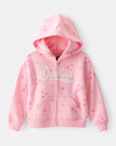 Oshkosh Toddler Girl Pink Buttterfly Hoodie
