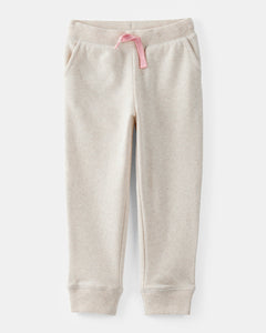 OshKosh Toddler Girl Ivory Fleece Drawstring Joggers