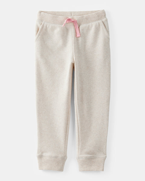 OshKosh Toddler Girl Ivory Fleece Drawstring Joggers