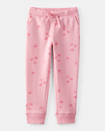 OshKosh Toddler Girl Pink Fleece Drawstring Joggers