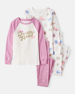 Carter's 4pc Toddler Girl Dream Squad Snug Fit Cotton Pajama Set