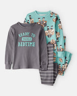 Carter's 4pc Toddler Boy Ready to Tackle Bedtime Pajama Set