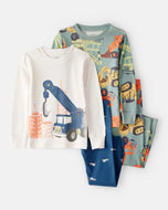 Carter's 4pc Toddler Boy Construction Vehicles Pajama Set
