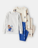 Carter's 4pc Toddler Boy Beige Snow Animals Pajama Set
