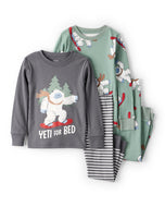Carter's 4pc Toddler Boy Green Yeti For Bed Pajama Set