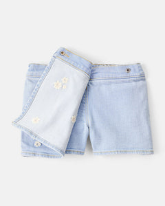 OshKosh Toddler Girl Blue Embroidered Denim Skort