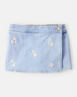 OshKosh Toddler Girl Blue Embroidered Denim Skort