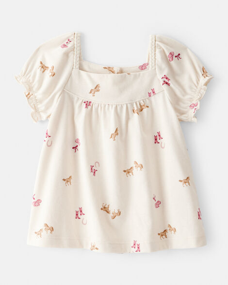 OshKosh Toddler Girl Cowgirl Print Tee